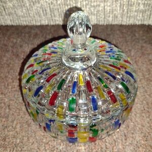 New Heavy Glass Dish With Lid